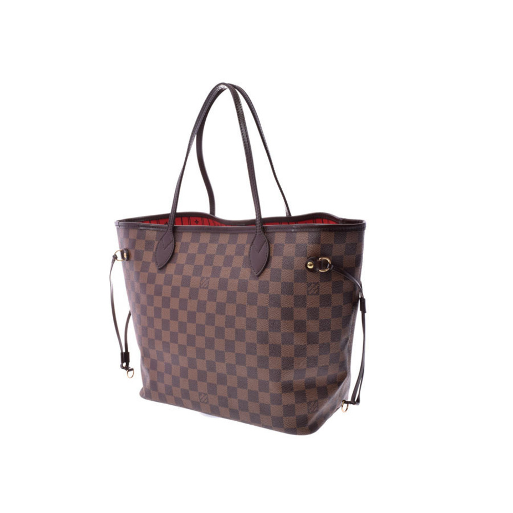 Louis Vuitton bag tote leather brown Damier Neverfull